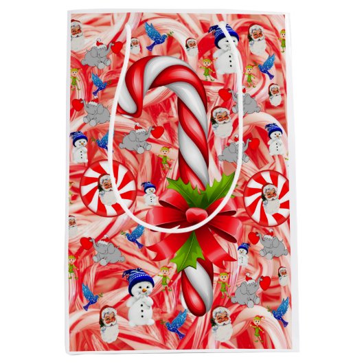 Weihnachtsgeschenktaschen Peppermint Mittlere Geschenktüte (Vorderseite)