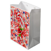 Weihnachtsgeschenktaschen Peppermint Mittlere Geschenktüte (Rückseite Schrägansicht)