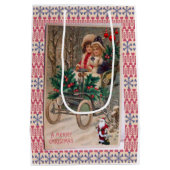 Weihnachtsgeschenktaschen Vintag Mittlere Geschenktüte (Rückseite)