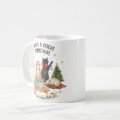 Weihnachtsgeschenktasse für Katzenliebhaber Kaffeetasse (Vorderseite Links)