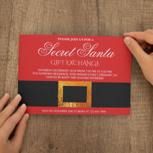 Weihnachtsgeschenktauschparty Secret Santa Einladu Einladung