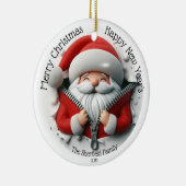 Weihnachtsgeschenkter Zipper Personalisiertes Weih Keramik Ornament (Rechts)