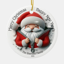 Weihnachtsgeschenkter Zipper Personalisiertes Weih Keramik Ornament