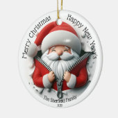 Weihnachtsgeschenkter Zipper Personalisiertes Weih Keramik Ornament (Links)