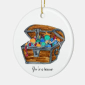 Weihnachtsgeschenktruhe Keramik Ornament (Links)