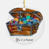 Weihnachtsgeschenktruhe Keramik Ornament (Hinten)