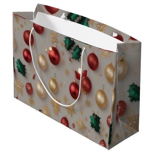Weihnachtsgeschenktüten im Juli | Festlicher Weihn Große Geschenktüte (Rückseite Schrägansicht)