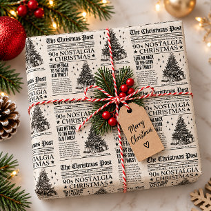 Weihnachtsgeschenkverpackung im nostalgischen Stil Geschenkpapier