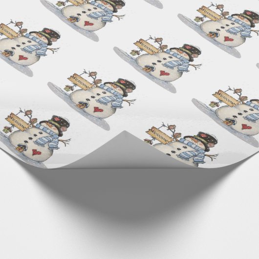 Weihnachtsgeschenkverpackung/Schneemann Geschenkpapier (Ecke)