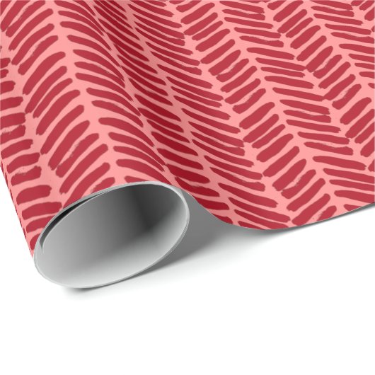 Weihnachtsgeschenkwrap mit Korallenrosa Zigzag Geschenkpapier (Rolleneckpunkt)