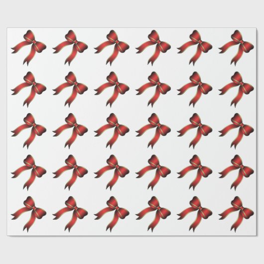 Weihnachtsgeschenkwrap/Rote und Gold Bows Geschenkpapier (Flach)