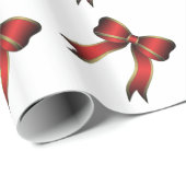 Weihnachtsgeschenkwrap/Rote und Gold Bows Geschenkpapier (Rolleneckpunkt)