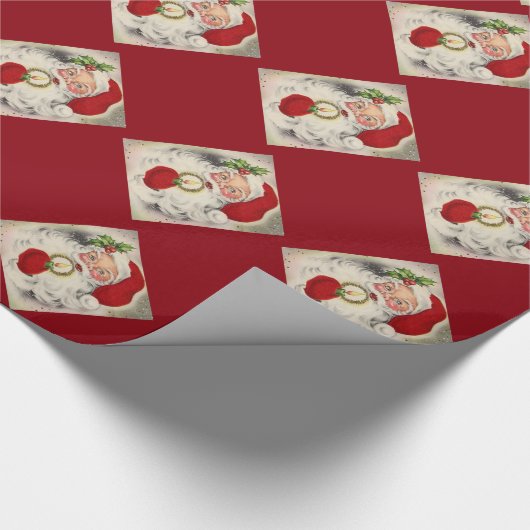 Weihnachtsgeschenkwrap/Vintager Weihnachtsmann mit Geschenkpapier (Ecke)