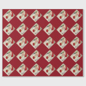Weihnachtsgeschenkwrap/Vintager Weihnachtsmann mit Geschenkpapier (Flach)