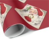 Weihnachtsgeschenkwrap/Vintager Weihnachtsmann mit Geschenkpapier (Rolleneckpunkt)