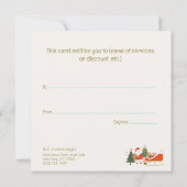 Weihnachtsgeschenkzertifikat (Rückseite)