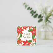 Weihnachtsgeschenkzertifikat Quadratische Visitenkarte (Stehend Vorderseite)