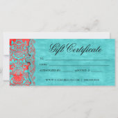 Weihnachtsgeschenkzertifikat Vintag Damask Salon b (Rückseite)