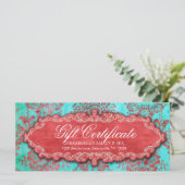 Weihnachtsgeschenkzertifikat Vintag Damask Salon b (Stehend Vorderseite)