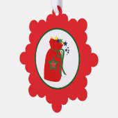 Weihnachtsgeschentüte Ornament Karte (Linke Ecke)