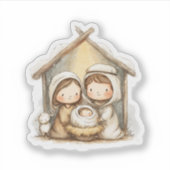Weihnachtsgeschichte Aufkleber (Vorderseite)