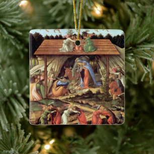 Weihnachtsgeschichte, Christi Geburt von Botticell Keramikornament