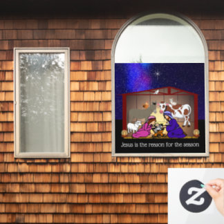 Weihnachtsgeschichte Fensteraufkleber