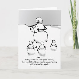 Weihnachtsgeschichte für Schneemänner Feiertagskarte