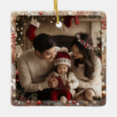 Weihnachtsgeschichte | Minimales Foto Keramikornament (Vorderseite)