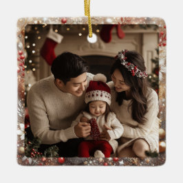Weihnachtsgeschichte | Minimales Foto Keramikornament