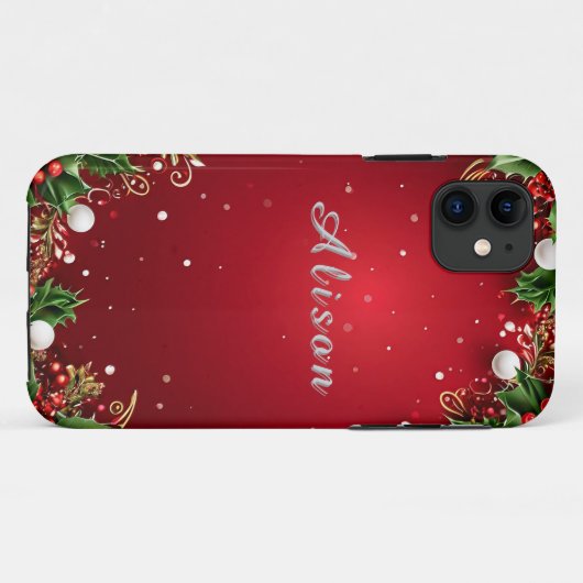 Weihnachtsgeschichte mit Holly, Berries Case-Mate iPhone Hülle (Rückseite (Horizontal))