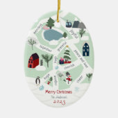 Weihnachtsgeschichte mit Illustrationen Foto Keramik Ornament (Vorne)