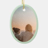 Weihnachtsgeschichte mit Illustrationen Foto Keramik Ornament (Hinten)