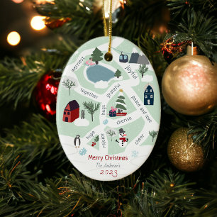 Weihnachtsgeschichte mit Illustrationen Foto Keramik Ornament
