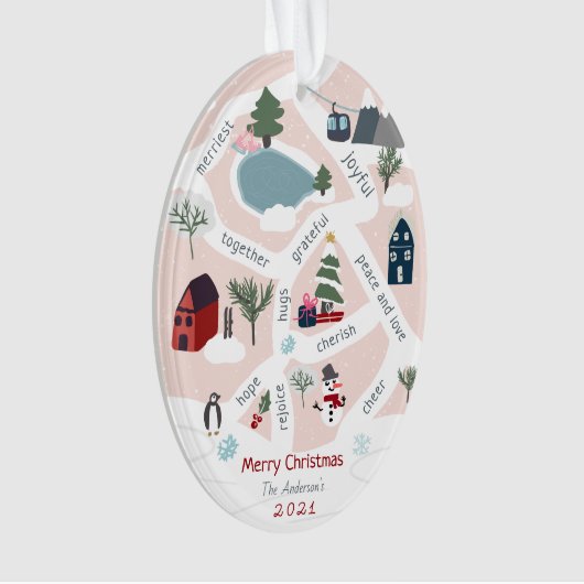Weihnachtsgeschichte mit Illustrationen Foto Ornament (Vorderseite)