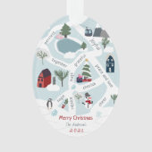 Weihnachtsgeschichte mit Illustrationen Foto Ornament (Vorderseite)