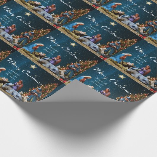 Weihnachtsgeschichte mit Zitat Geschenkpapier (Ecke)
