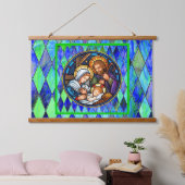 Weihnachtsgeschichte wandteppich mit holzrahmen (Schlafzimmer)