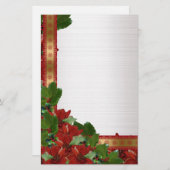 Weihnachtsgeschichten - Blume auf weißem Satin Briefpapier (Vorne/Hinten)