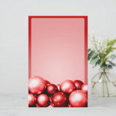 Weihnachtsgeschichten Rote Ornamente Briefpapier (Stehend Vorderseite)