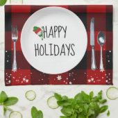 Weihnachtsgeschirr auf Buffalo Karierte Küchentüch Geschirrtuch (Gefaltet)