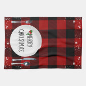 Weihnachtsgeschirr auf Buffalo Karierte Küchentüch Geschirrtuch (Horizontal)