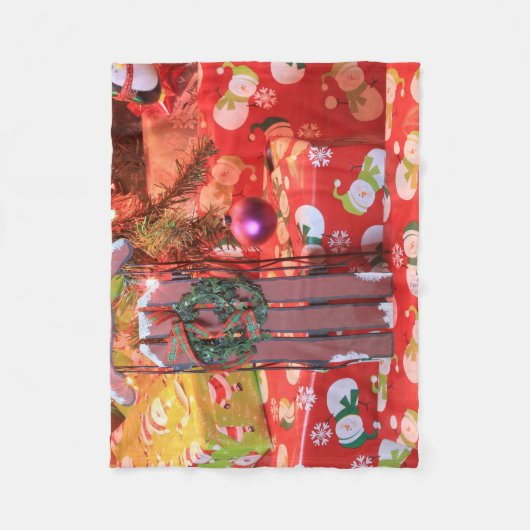 Weihnachtsgeschirr Fleecedecke (Vorderseite)