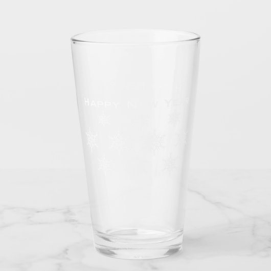 Weihnachtsgeschirr Frohes Neujahrsschneeflocken Glas (Vorderseite)