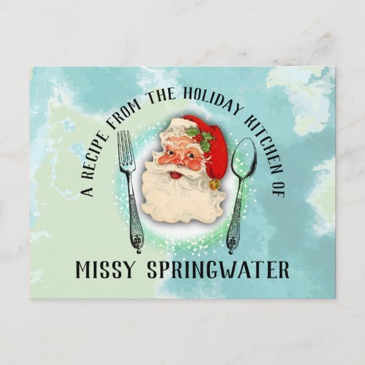 Weihnachtsgeschirr Kochkunst Kochkarte Postkarte (Vorderseite)
