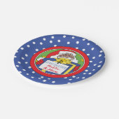 Weihnachtsgeschirr Santa Personalisieren Pappteller (Schrägansicht)