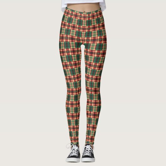 Weihnachtsgeschirr Scheckeffekt Leggings (Vorderseite)