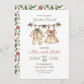 Weihnachtsgeschlecht enthüllt eine bearbeitbare Ei Einladung (Vorne/Hinten)