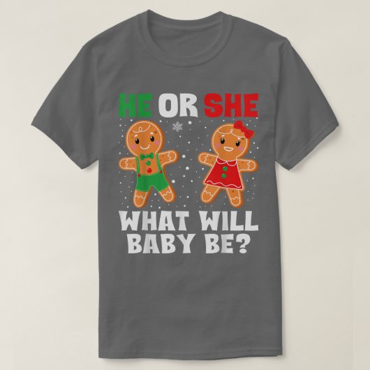 Weihnachtsgeschlecht enthüllt Lebkuchen Er oder S T-Shirt (Design vorne)