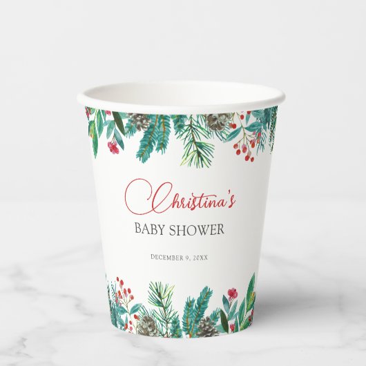 Weihnachtsgeschlecht neutral pappbecher (Vorderseite)